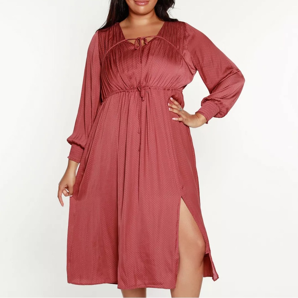 Long sleeve feminine peasant dress size Large